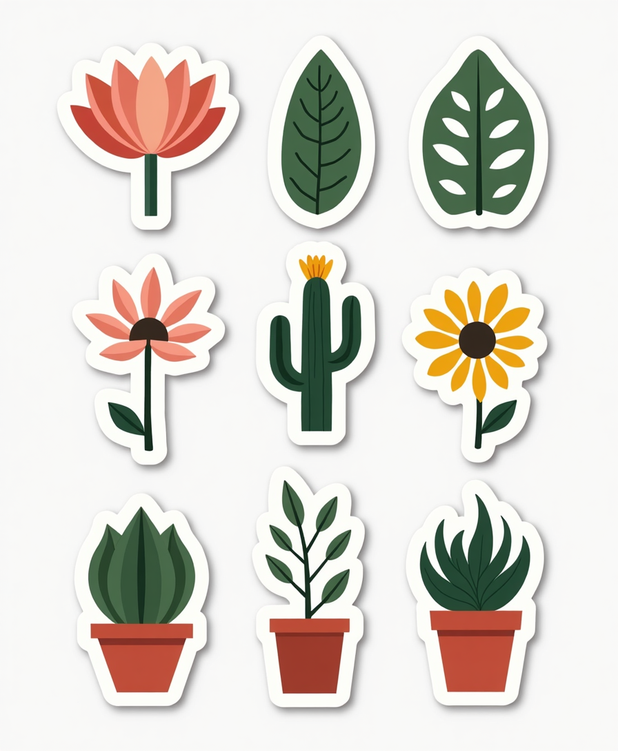 Flowers & Plants - Sticker Sheet v12